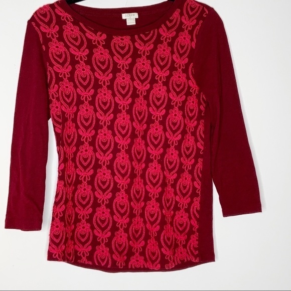 J. CREW burgundy blouse. Size S - Picture 3 of 5